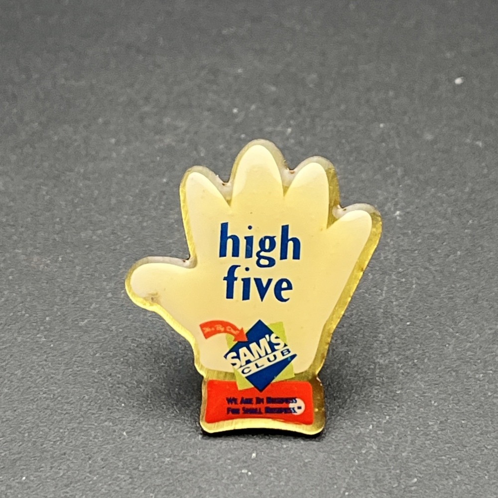 Sam's Club High Five White Glove Lapel Hat Pin